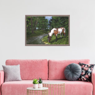 Impressão Em Tela Cavalo Pintado pelo Córrego da Floresta