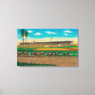 Impressão Em Tela Cavalo RacesArcadia do parque de Santa Anita, CA