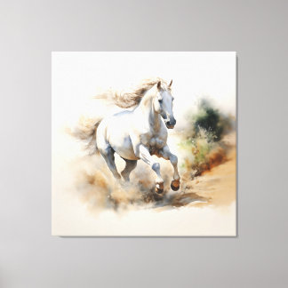 Impressão Em Tela Cavalo Russo: Campo de Sonhos Pintura de Aquarela