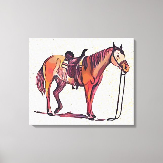 Impressão Em Tela Cavalo selado (Frente)