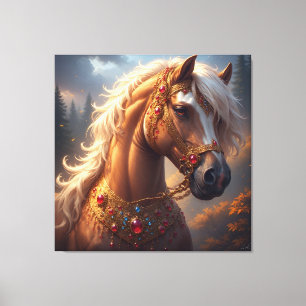 Impressão Em Tela Cavalo Vermelho Majestoso