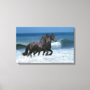 Impressão Em Tela Cavalos da fantasia: Frisões & mar