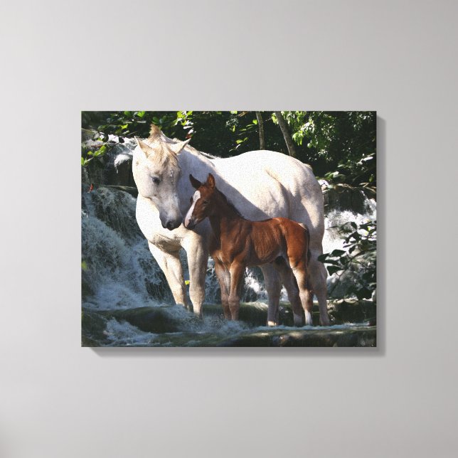 Impressão Em Tela Cavalos de Fantasia: Cascata (Frente)