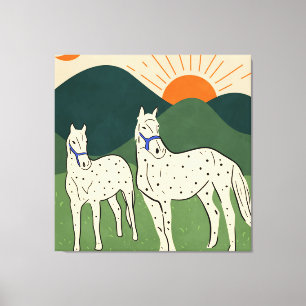 Impressão Em Tela Cavalos do planalto