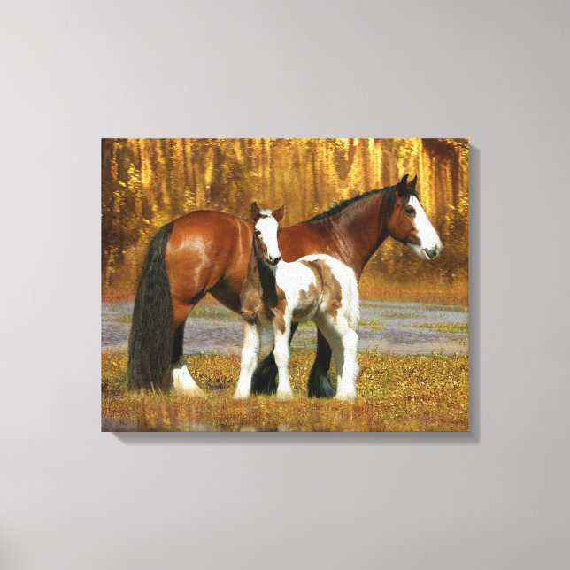 Impressão Em Tela Cavalos Fantásticos: Mare & Foal (Frente)