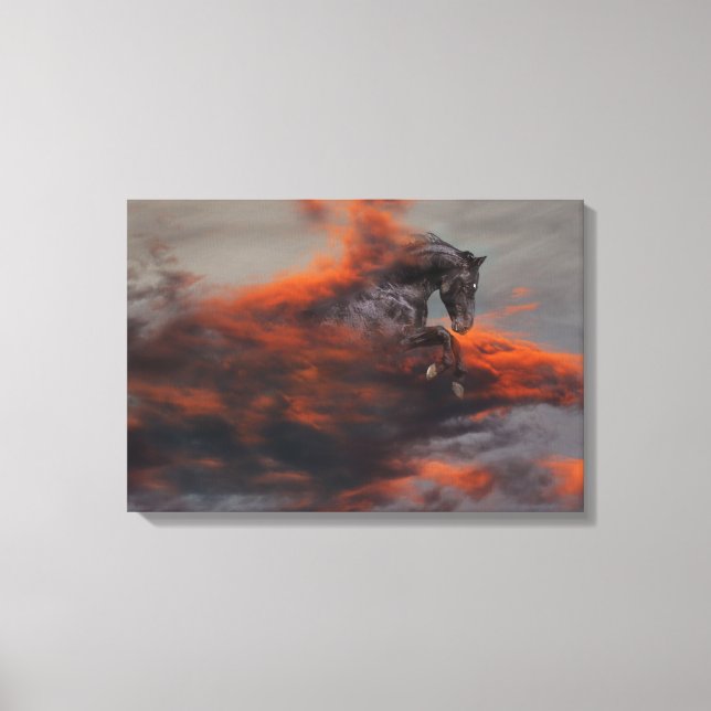 Impressão Em Tela Cavalos Fantásticos: Nuvens (Frente)