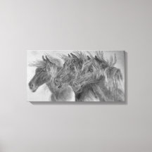 Cavalos selvagens ao vento