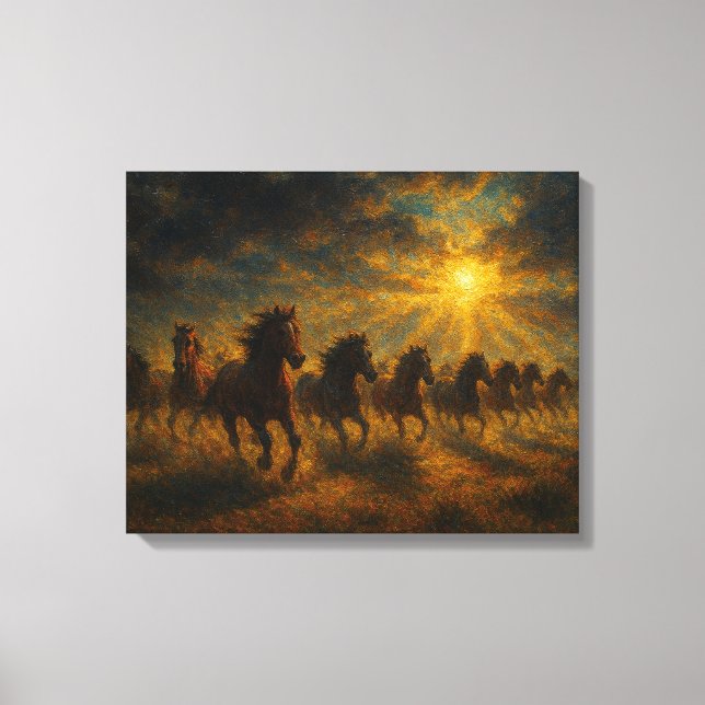 Impressão Em Tela Cavalos Selvagens Correndo (Frente)