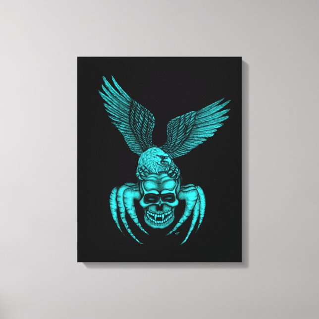 Impressão Em Tela Caveira-aranha com águia (Frente)