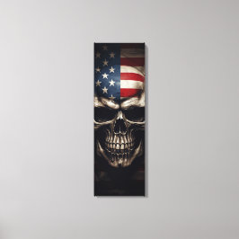 Impressão Em Tela Caveira da Bandeira Americana 