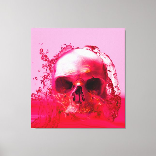 Impressão Em Tela Caveira Vermelha na Água (Frente)