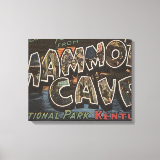 Impressão Em Tela Caverna de Mamute, Kentucky - Cenas com Letras Gra (Frente)