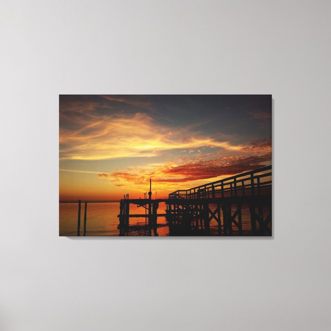 Impressão Em Tela Cedar Key Florida Sunset 9 (Frente)