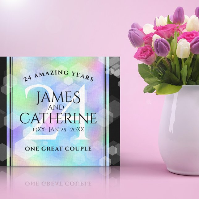 Impressão Em Tela Celebração do Aniversário de Casamento Opal 24 (Criador carregado)