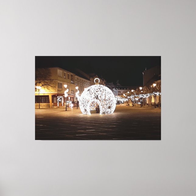 Impressão Em Tela Celebrações de Natal na Hungria de Esztergom. (Frente)