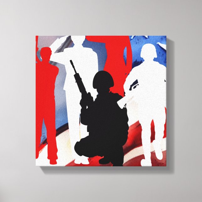 Impressão Em Tela Celebrando Veteranos (Frente)