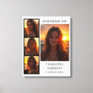 Impressão Em Tela Celebrar em Estilo com Colagem de 4 Fotos de Gradu