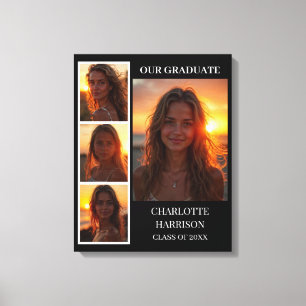 Impressão Em Tela Celebrar em Estilo com Colagem de 4 Fotos de Gradu