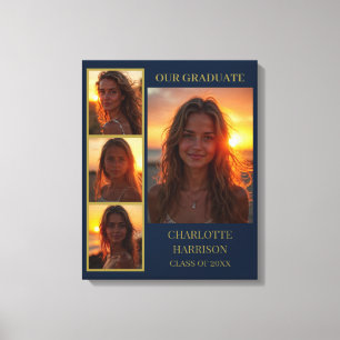 Impressão Em Tela Celebrar em Estilo com Colagem de 4 Fotos de Gradu