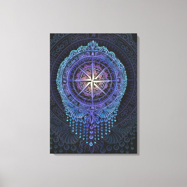 Impressão Em Tela Celestial Compass Mandala (Frente)