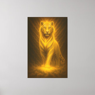 Impressão Em Tela Celestial Golden White Tiger – Ascending Divine Au