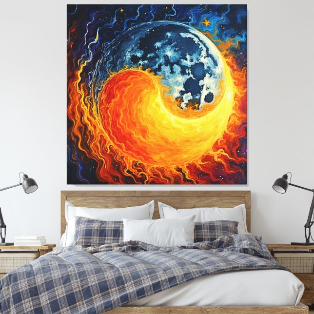 Impressão Em Tela Celestial Yin Yang Art (Insitu(Quarto))