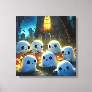 Impressão Em Tela Cemitério Noturno Spooky, Ghost do Dia das Bruxas