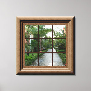 Impressão Em Tela Cena calma da passagem tropical falsificada da