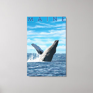 Impressão Em Tela Cena da baleia de MaineHumpback
