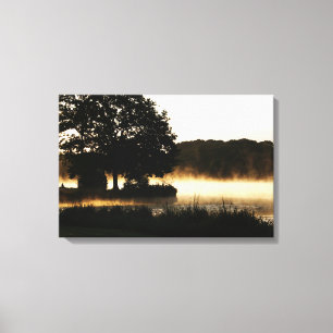 Impressão Em Tela Cena da Manning Lake 24x16 (60x40cm) waccn