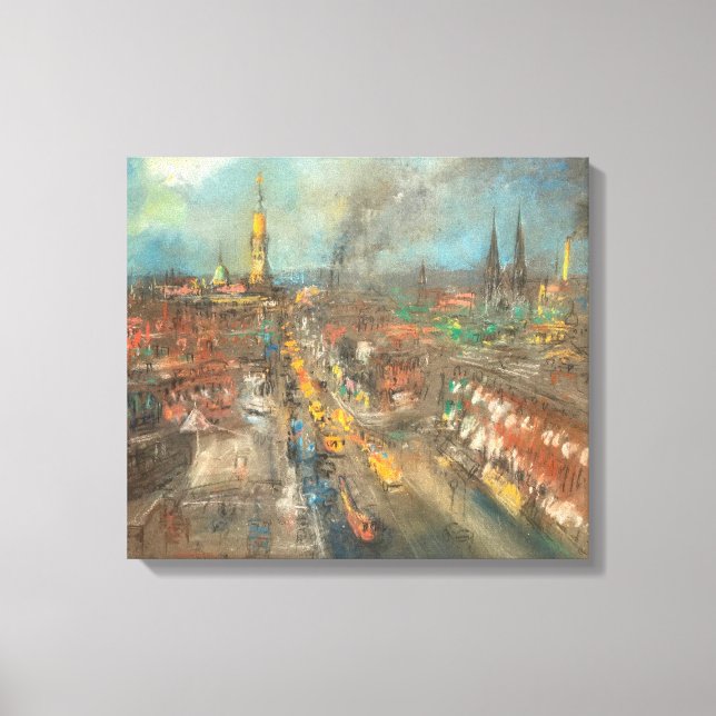 Impressão Em Tela Cena da rua clássica em Indianápolis (Indiana) (Frente)