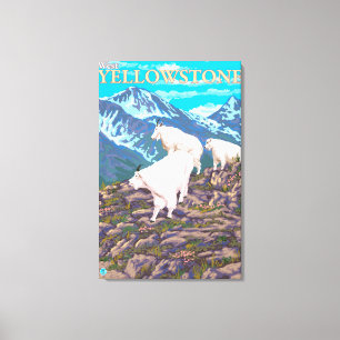 Impressão Em Tela Cena das cabras de montanha - Yellowstone