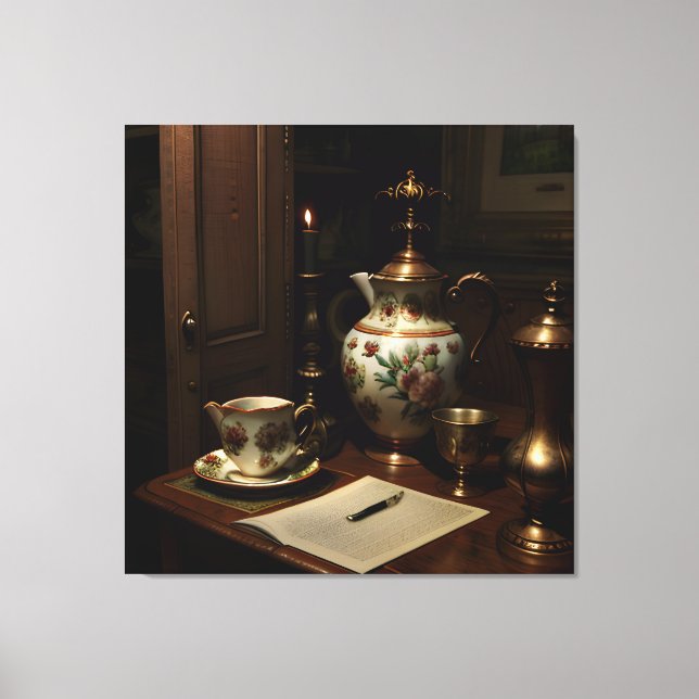 Impressão Em Tela Cena de Antiques Góticos (Frente)