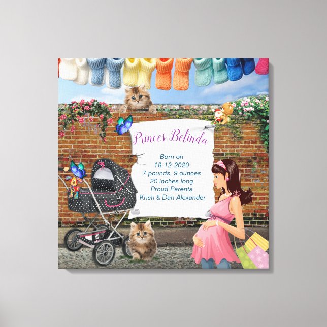 Impressão Em Tela Cena de Arte da Rua Polka-dot (Frente)