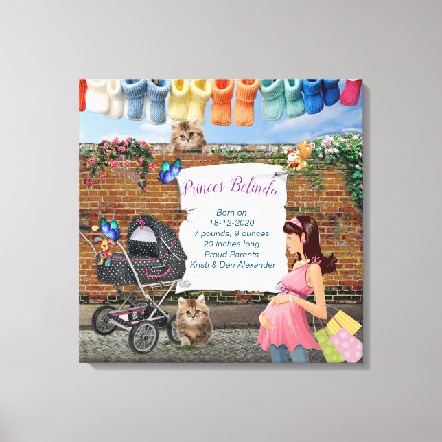 Impressão Em Tela Cena de Arte da Rua Polka-dot (Frente)