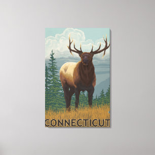 Impressão Em Tela Cena de ConnecticutElk