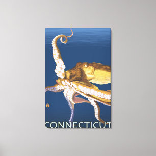 Impressão Em Tela Cena de ConnecticutOctopus