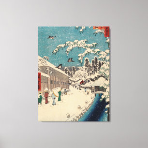 Impressão Em Tela Cena de inverno de Hiroshige Japão ukiyo-e antiga