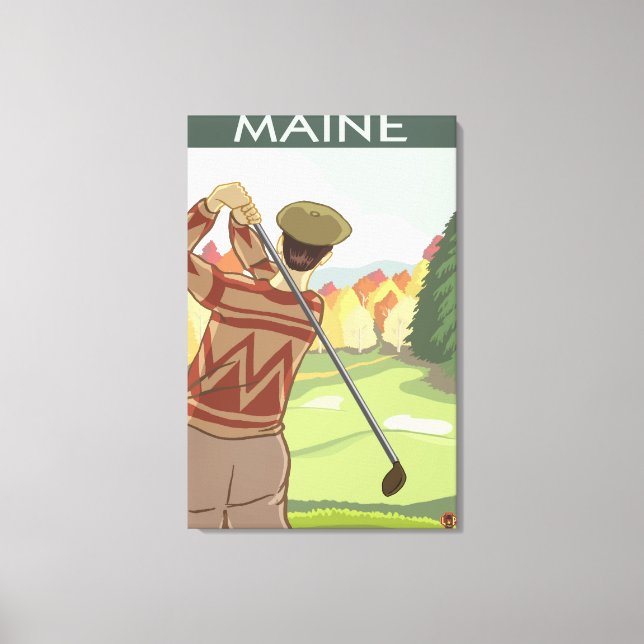 Impressão Em Tela Cena de MaineGolfing (Frente)