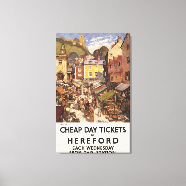 Impressão Em Tela Cena de Mercado Poster (Frente)