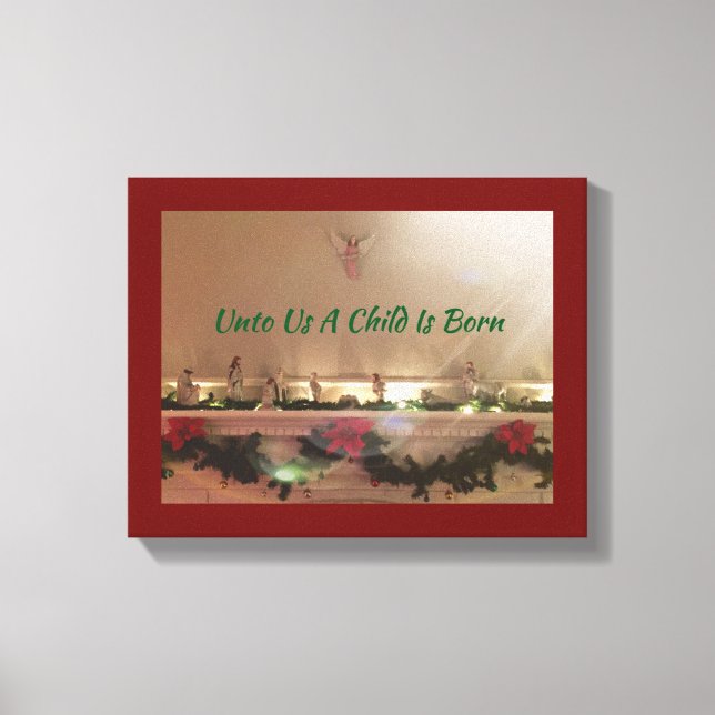 Impressão Em Tela Cena de Natal - Citações Inspiracionais (Frente)