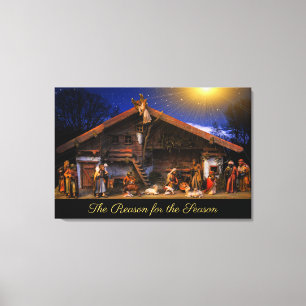 Impressão Em Tela Cena de Natal no Quadro de Tela "O Motivo da Tempo