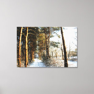 Impressão Em Tela Cena de Neve da Floresta 36x24 (90x60cm) waccn