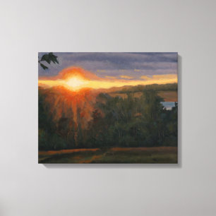 Impressão Em Tela Cena de pôr do sol linda e pacífica