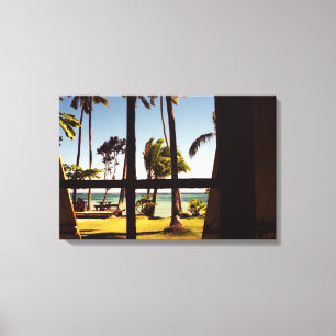 Impressão Em Tela Cena de praia tropical de Fiji 24x16 (60x40cm) wac