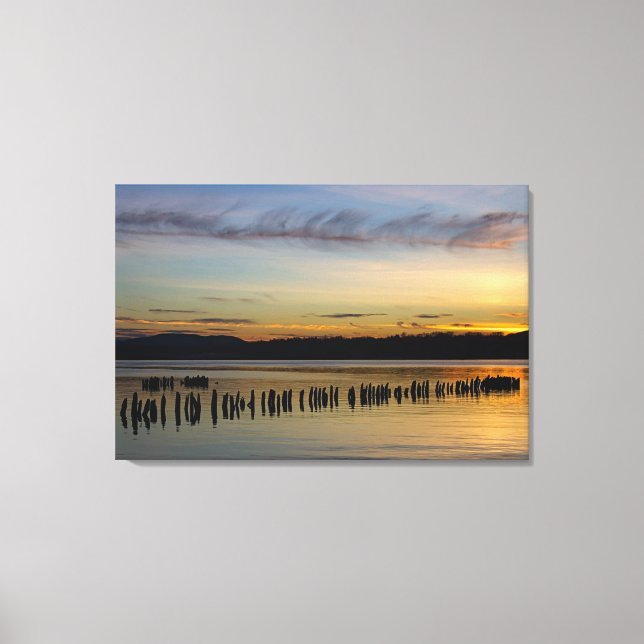 Impressão Em Tela Cena de Rio Pacífico (Frente)