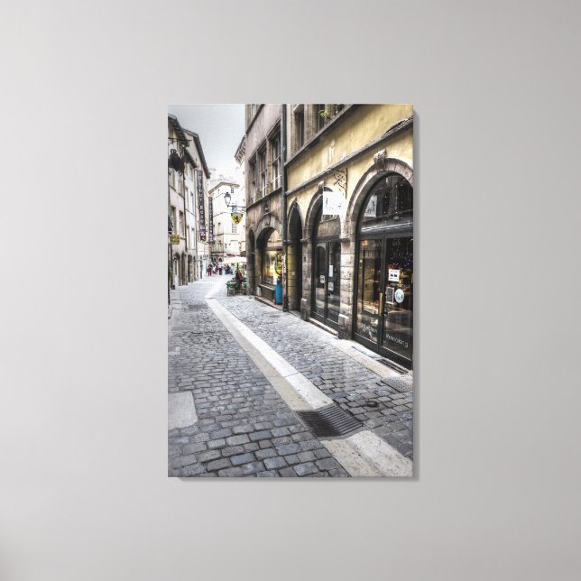 Impressão Em Tela Cena De Rua Na Cidade Antiga, França (Frente)