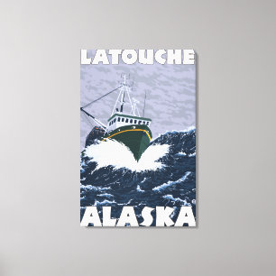 Impressão Em Tela Cena do barco de pesca - Latouche, Alaska
