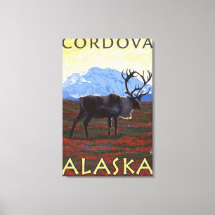 Impressão Em Tela Cena do caribu - Cordova, Alaska