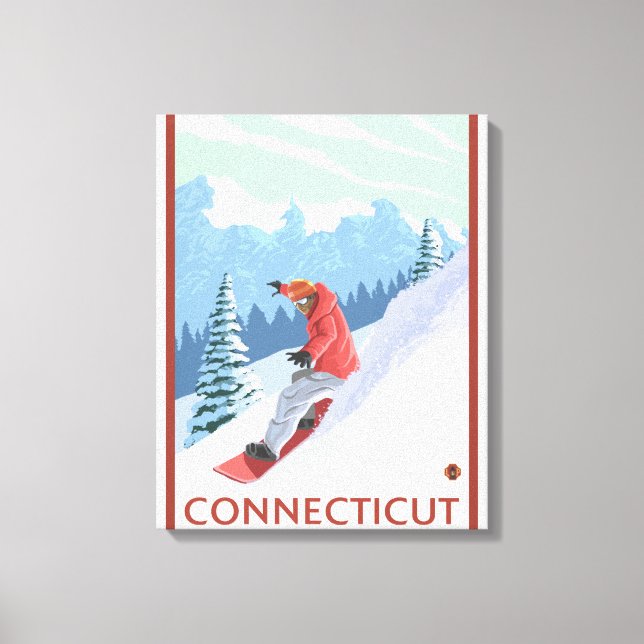Impressão Em Tela Cena do ConnecticutSnowboarder (Frente)
